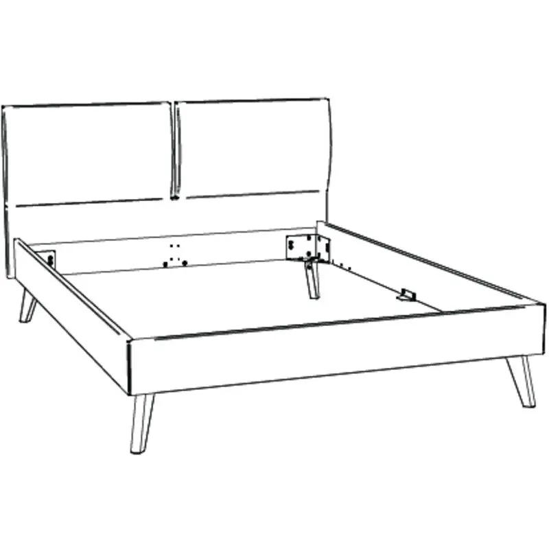 Hasena Massivholzbett MATTEO - 140x200 cm Fuss: 25 - Nussbaum, geölt