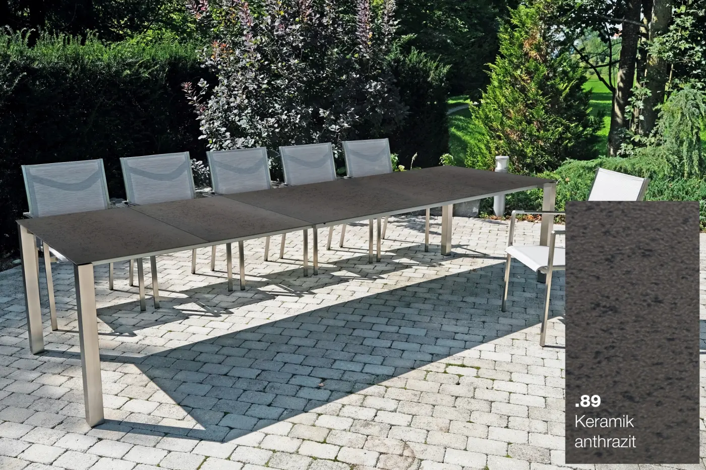 Keramiktisch Nevio 20 anthrazit gesprenkelt