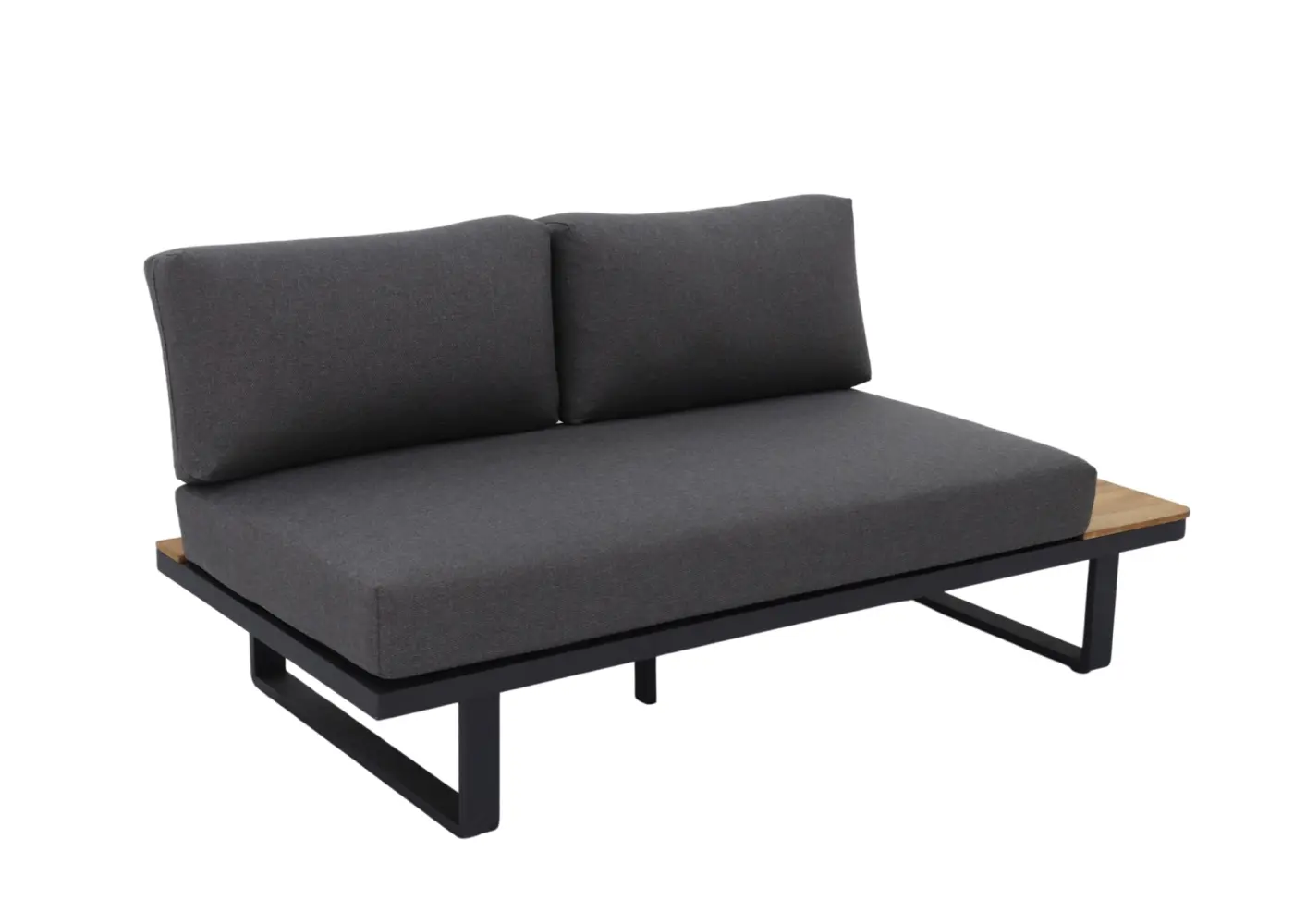 Gartensofa Silas, 2-Sitzer,  Alugestell schwarz pulverbes...