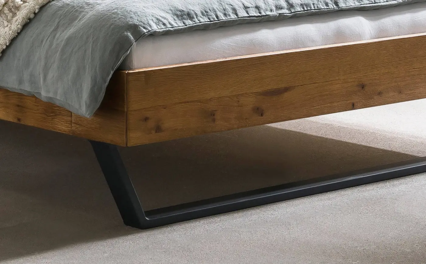 Hasena Massivholzbett PIETRO - 140x200 cm Fuss: 20 - Wildeiche natur, geölt