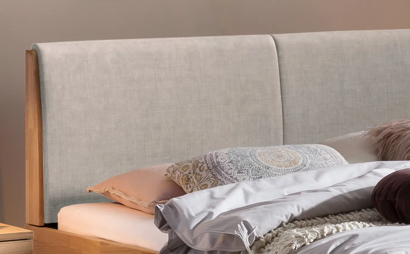 Hasena Massivholzbett SIMONE - 140x200 cm Fuss: 20 - Eiche bianco, geölt