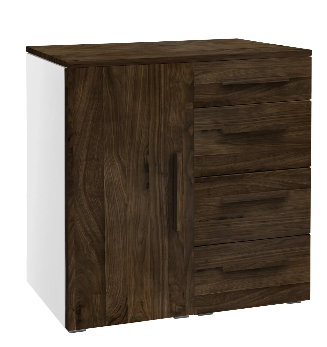 Hasena Kommode QUNITO - 90 cm -  Weiss / Nussbaum, geölt