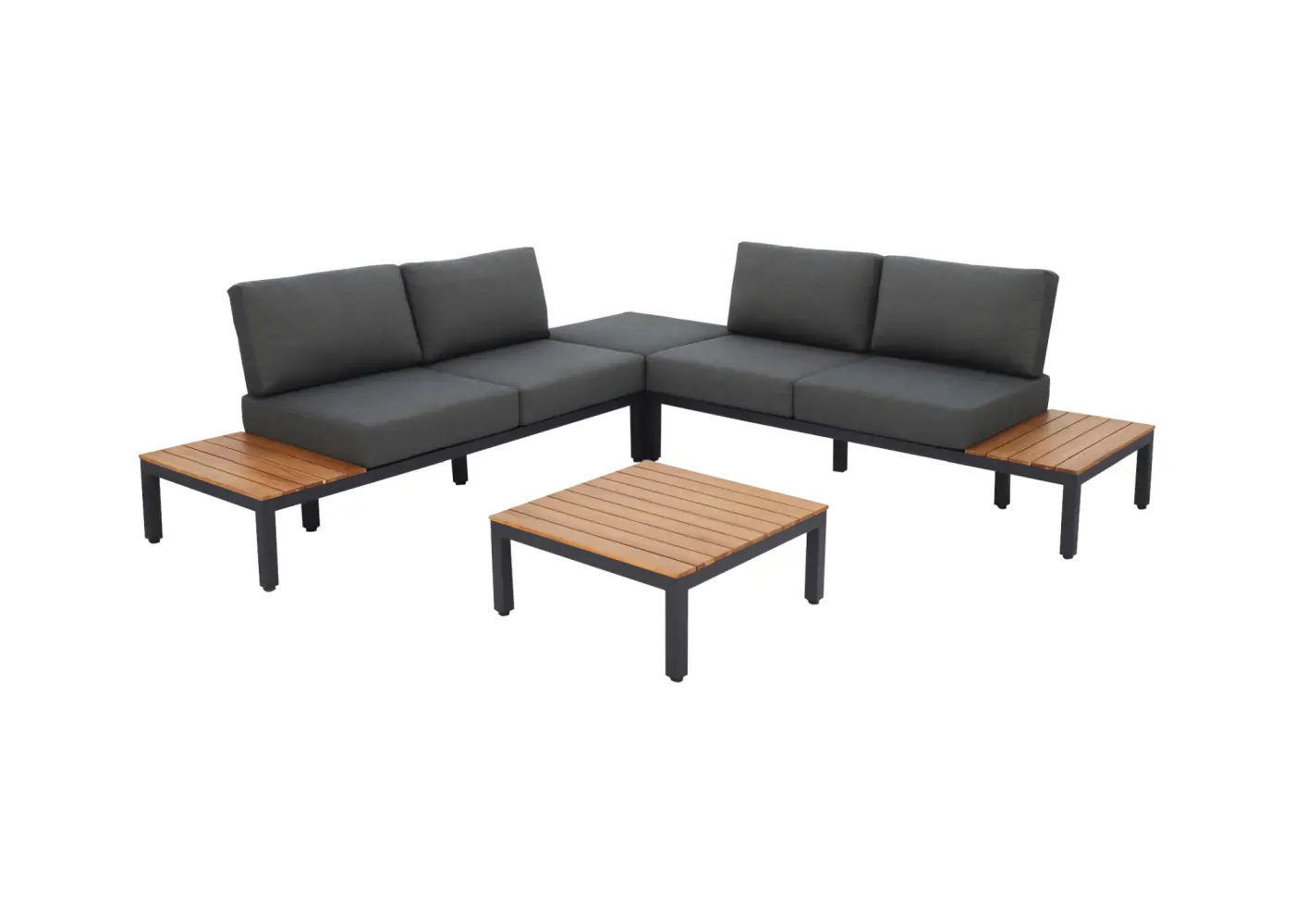 Gartenlounge Mendrisio, Alugestell schwarz pulverbeschich...