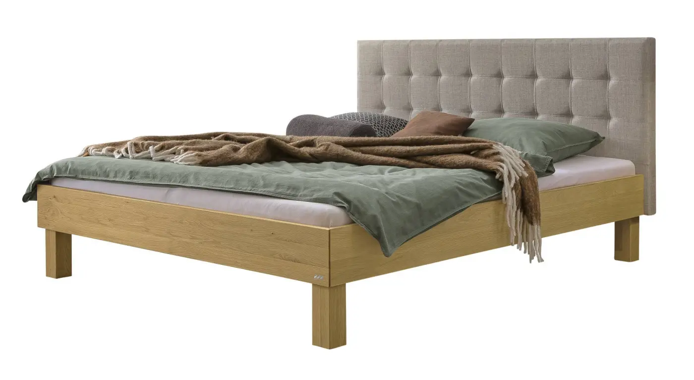 Hasena Massivholzbett RICARDO - 180x200 cm Fuss: 25 - Eiche bright, geölt