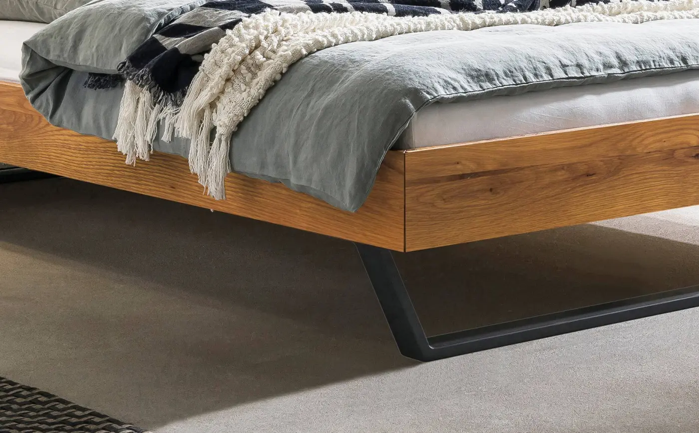 Hasena Massivholzbett PIETRO - 180x200 cm Fuss: 25 - Wildeiche natur, geölt