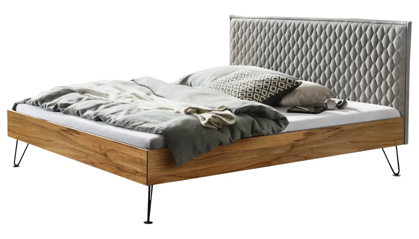 Hasena Massivholzbett SARA - 160x200 cm Fuss: 20 - Wildbuche natur, geölt