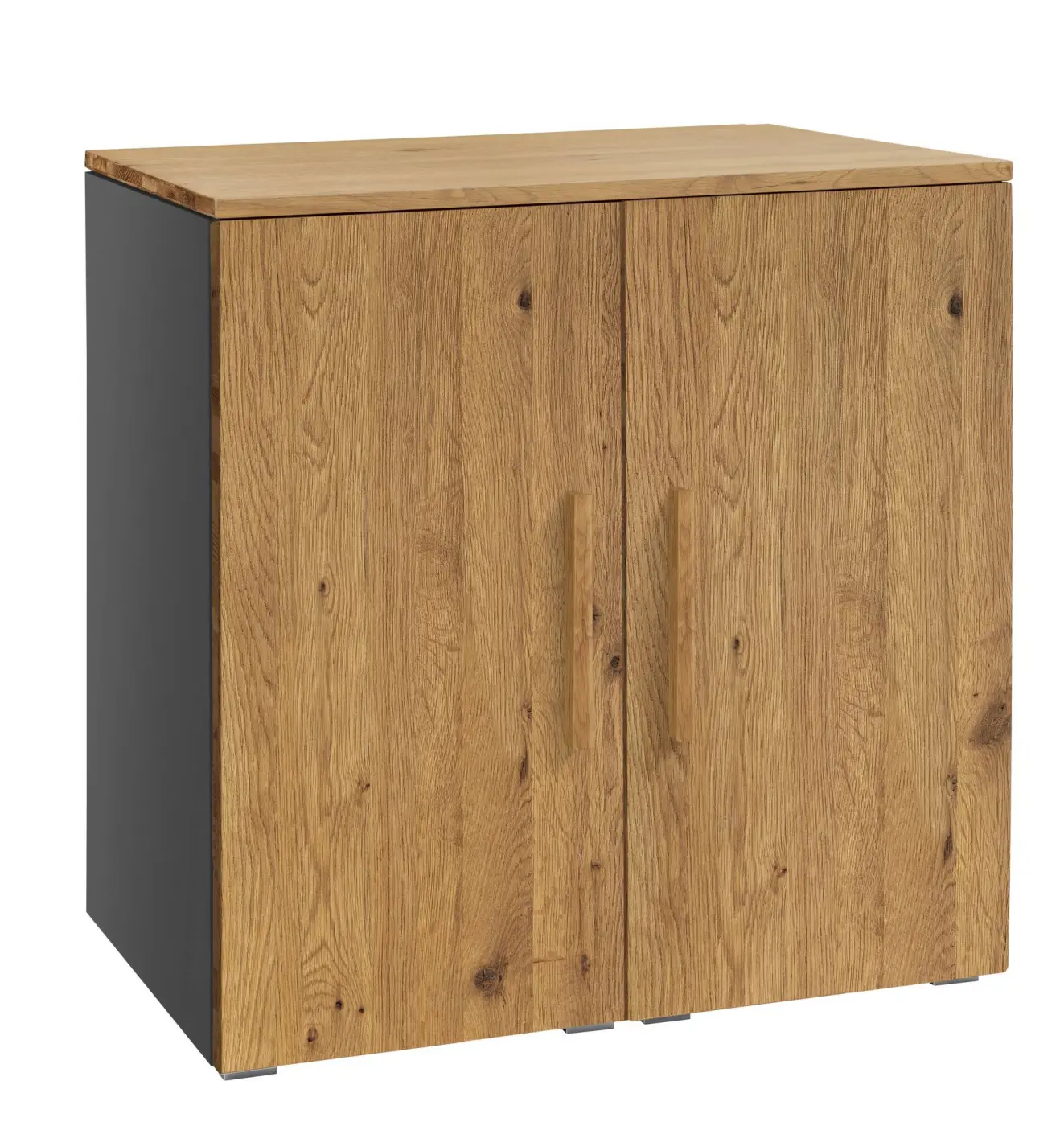 Hasena Kommode PORTINA - 90 cm -  Anthracit / Wildeiche natur, geölt