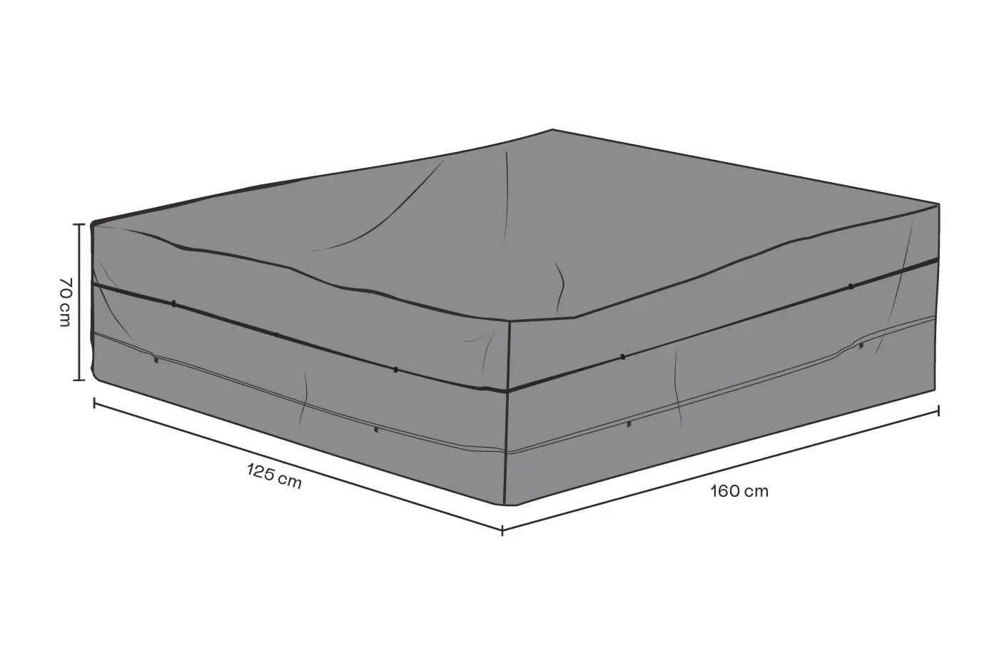 Schutzhülle, 160x125x70 cm, schwarz, wasserabweisend, atm...