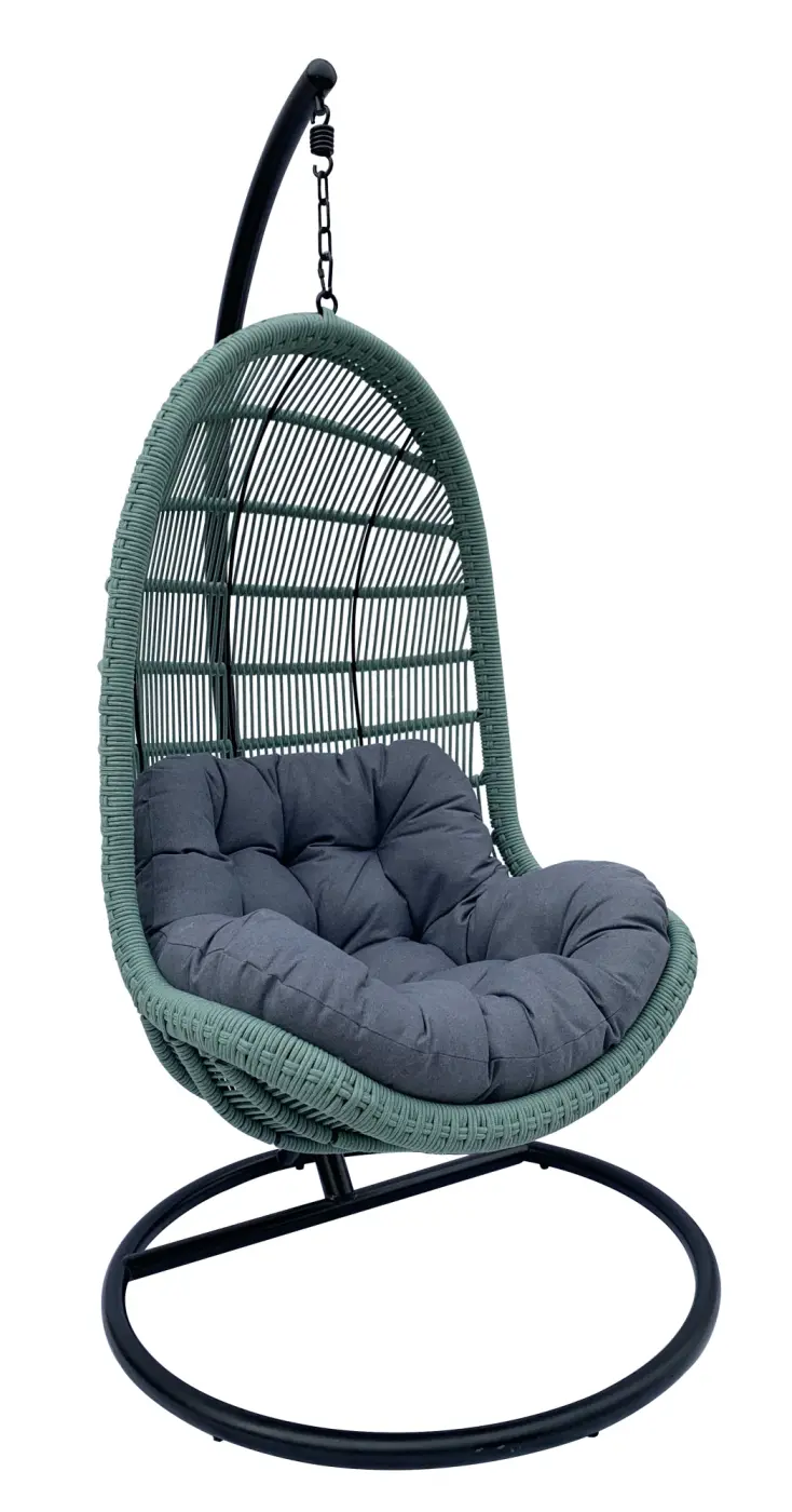 Hängeschaukel Xenia grün Kissen dunkelgrau