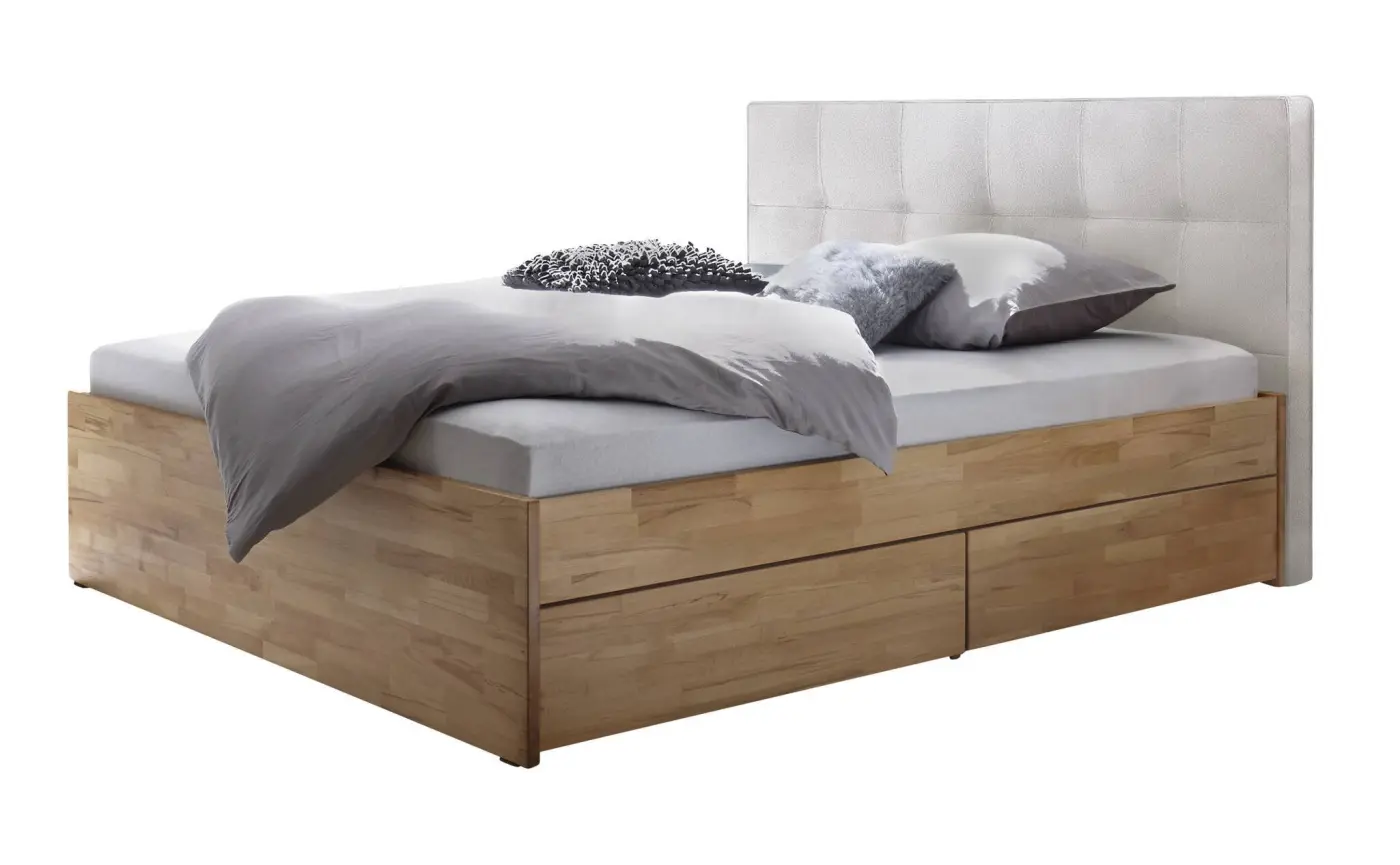 Hasena Tip-On Massivholzbett OTELLO - 140 x 200 cm - Kernbuche natur, geölt