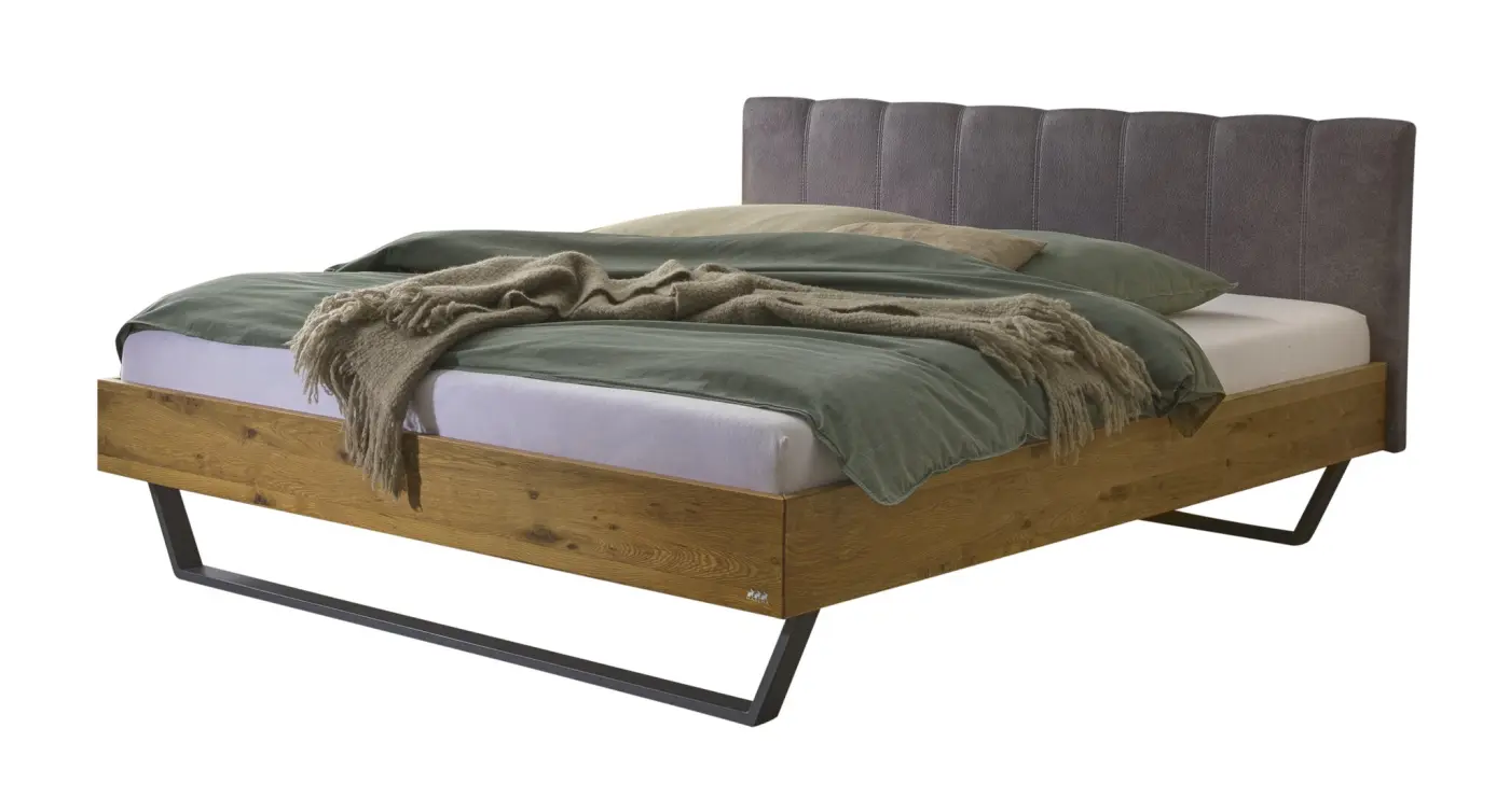 Hasena Massivholzbett ENRICO - 140x200 cm Fuss: 25 - Wildeiche natur, geölt