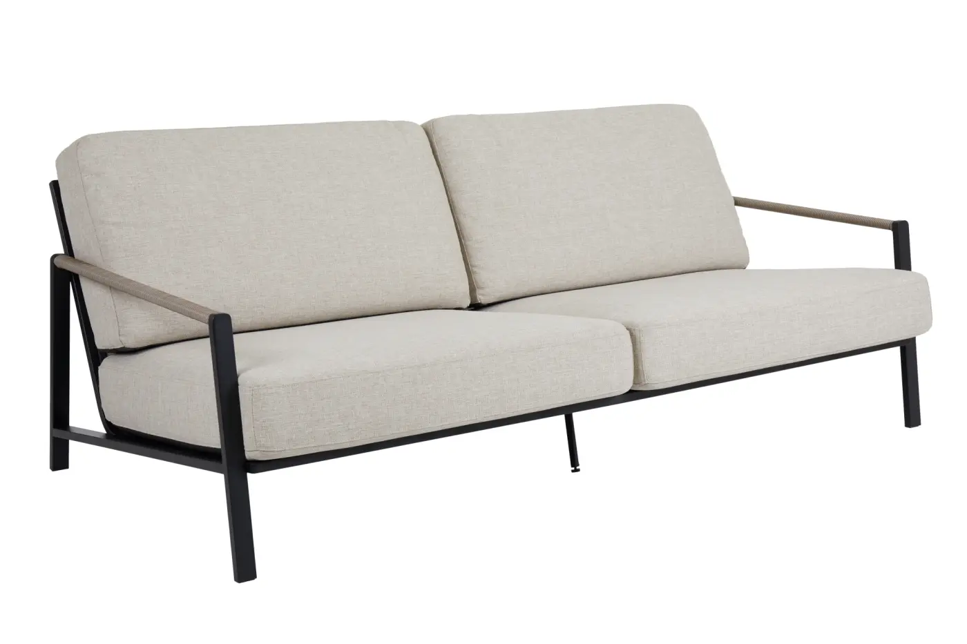 2.5-Sitzer Sofa mit hellgrauem Kissen Lyra schwarz, Olefi...