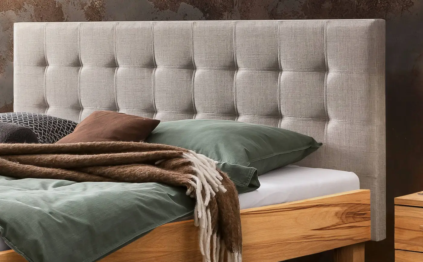 Hasena Massivholzbett RICARDO - 140x200 cm Fuss: 25 - Wildbuche natur, geölt