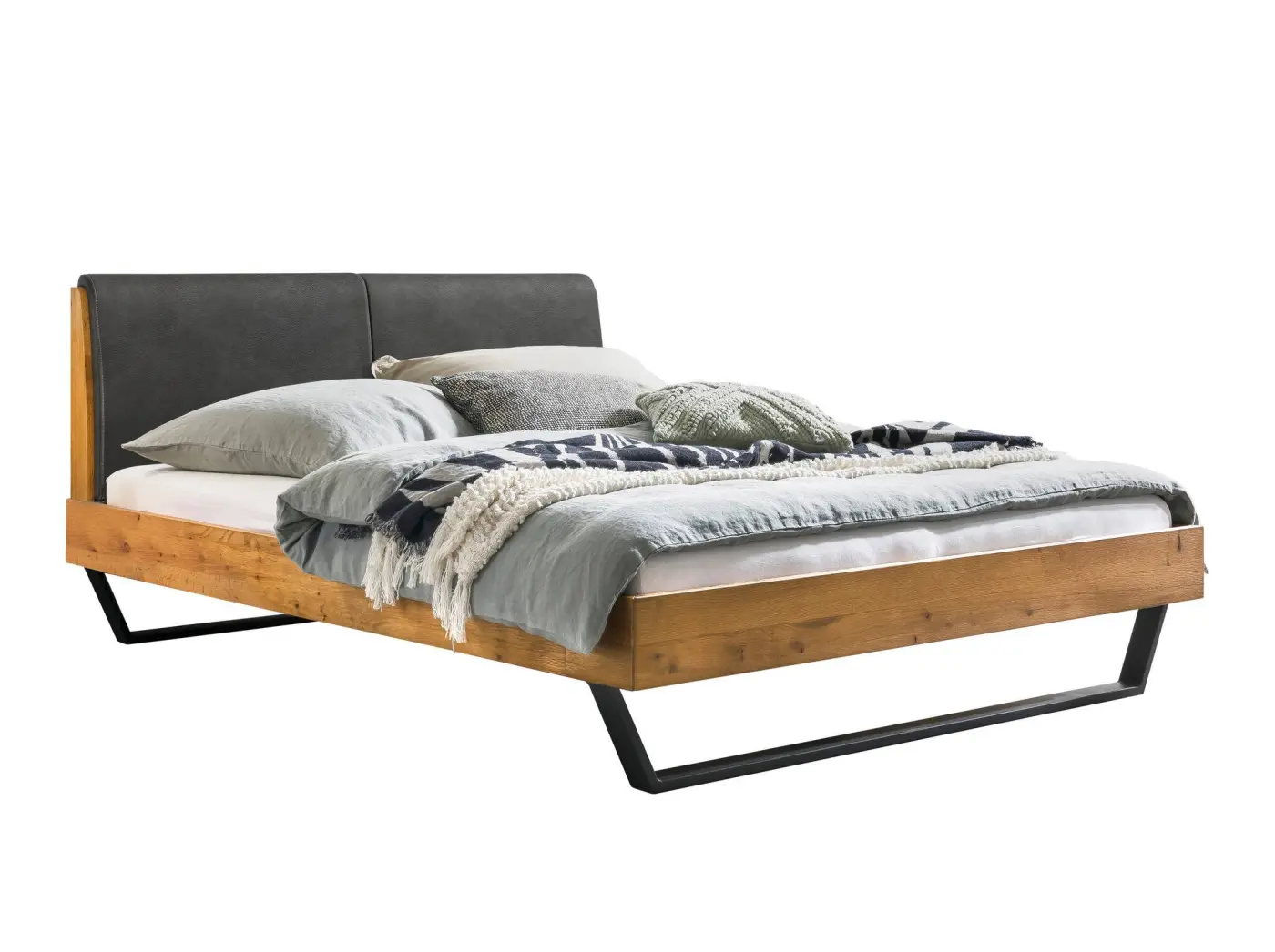 Hasena Massivholzbett PIETRO - 180x200 cm Fuss: 20 - Wildeiche natur, geölt