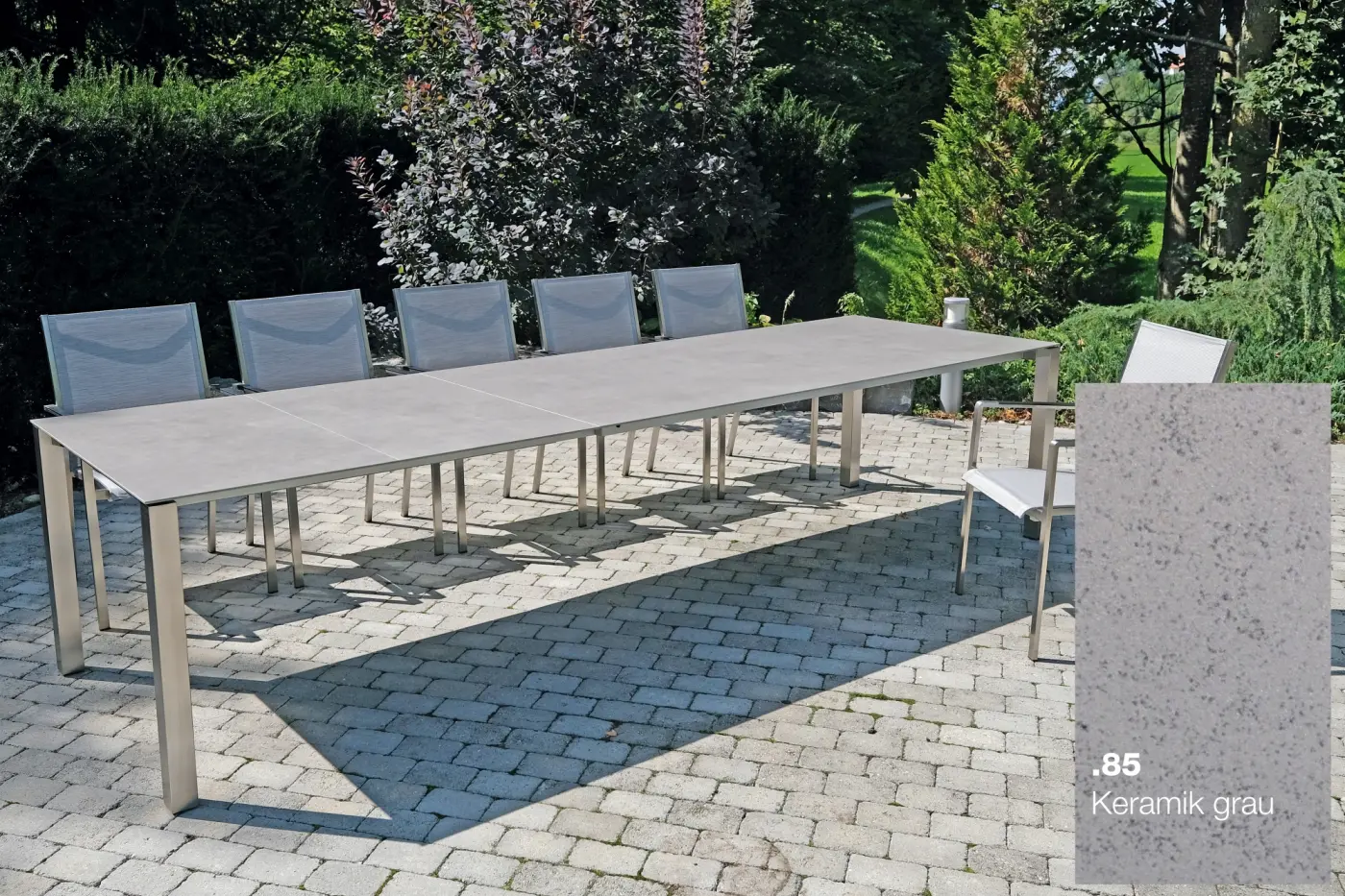 Keramiktisch Nevio 20 grau gesprenkelt