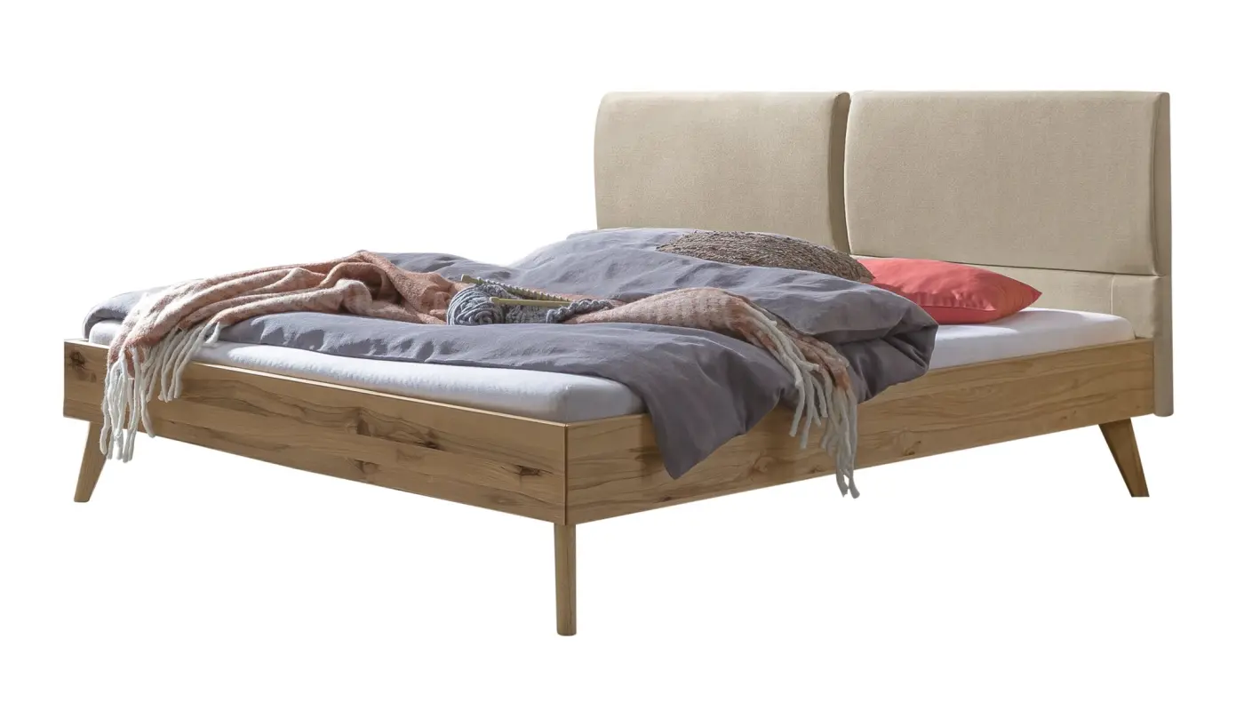 Hasena Massivholzbett MATTEO - 140x200 cm Fuss: 25 - Wildbuche natur, geölt