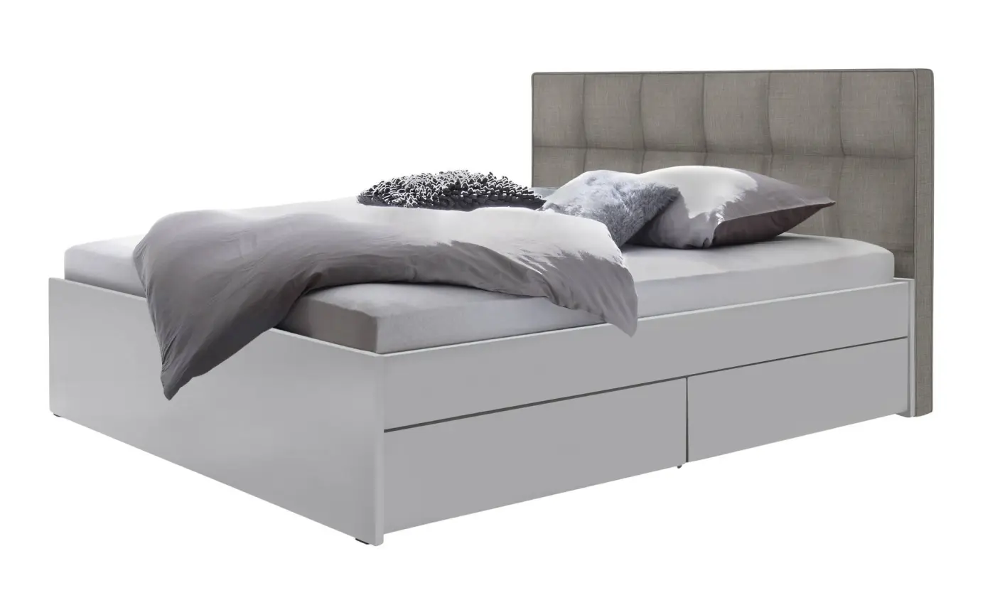 Hasena Tip-On Massivholzbett OTELLO - 140 x 200 cm - Buche weiss deckend, lackiert