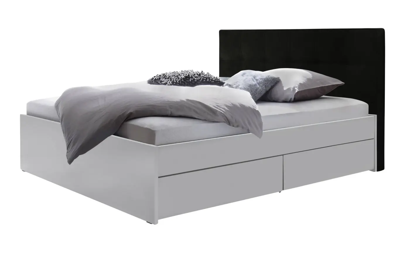Hasena Tip-On Massivholzbett OTELLO - 160 x 200 cm - Buche weiss deckend, lackiert