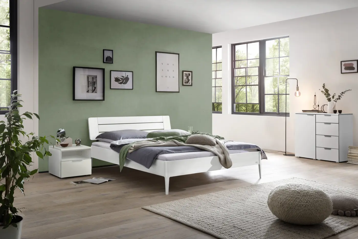 Hasena Kommode QUNITO - 90 cm -  Weiss / Weiss