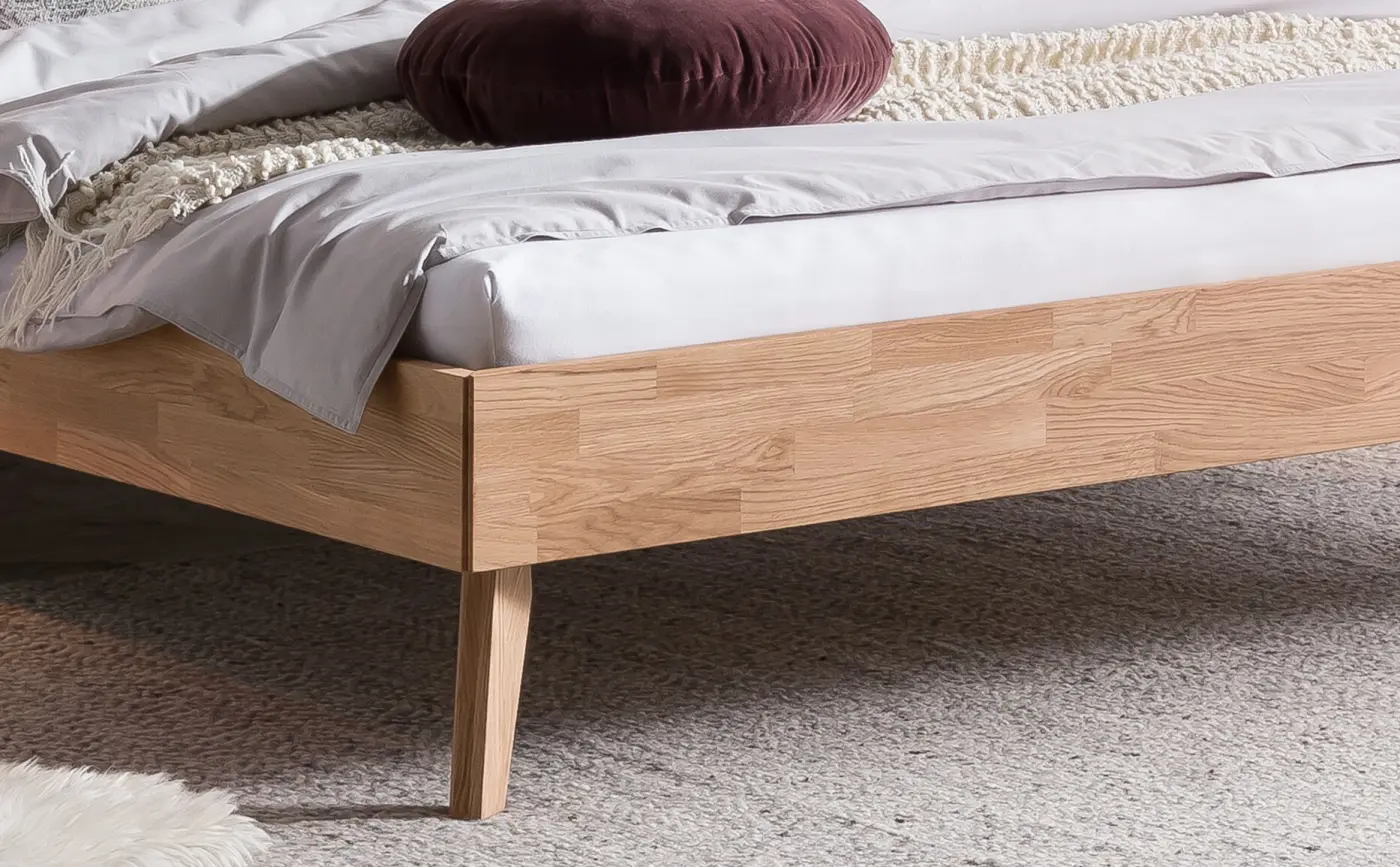 Hasena Massivholzbett SIMONE - 180x200 cm Fuss: 20 - Eiche bianco, geölt