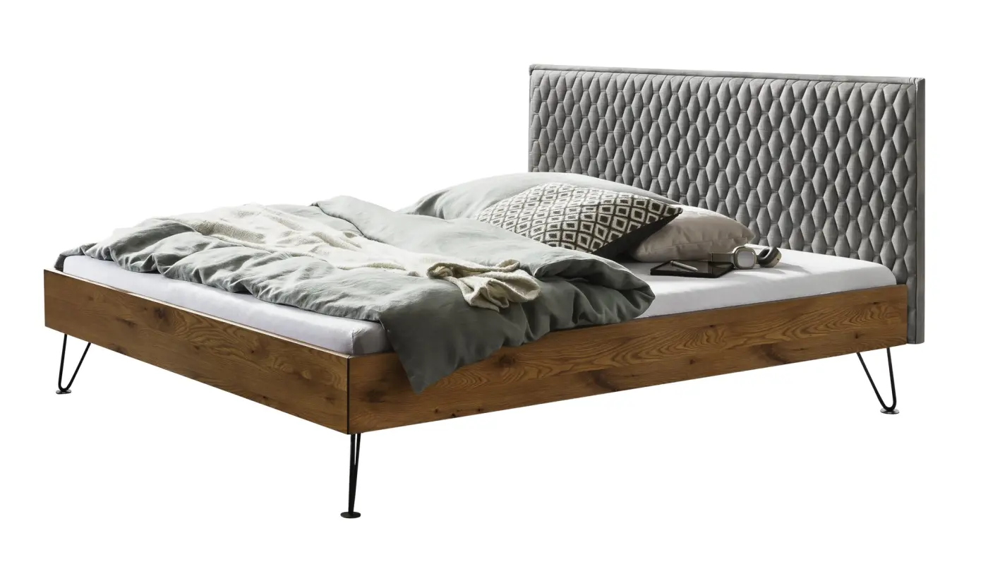 Hasena Massivholzbett SARA - 160x200 cm Fuss: 20 - Wildeiche natur, geölt