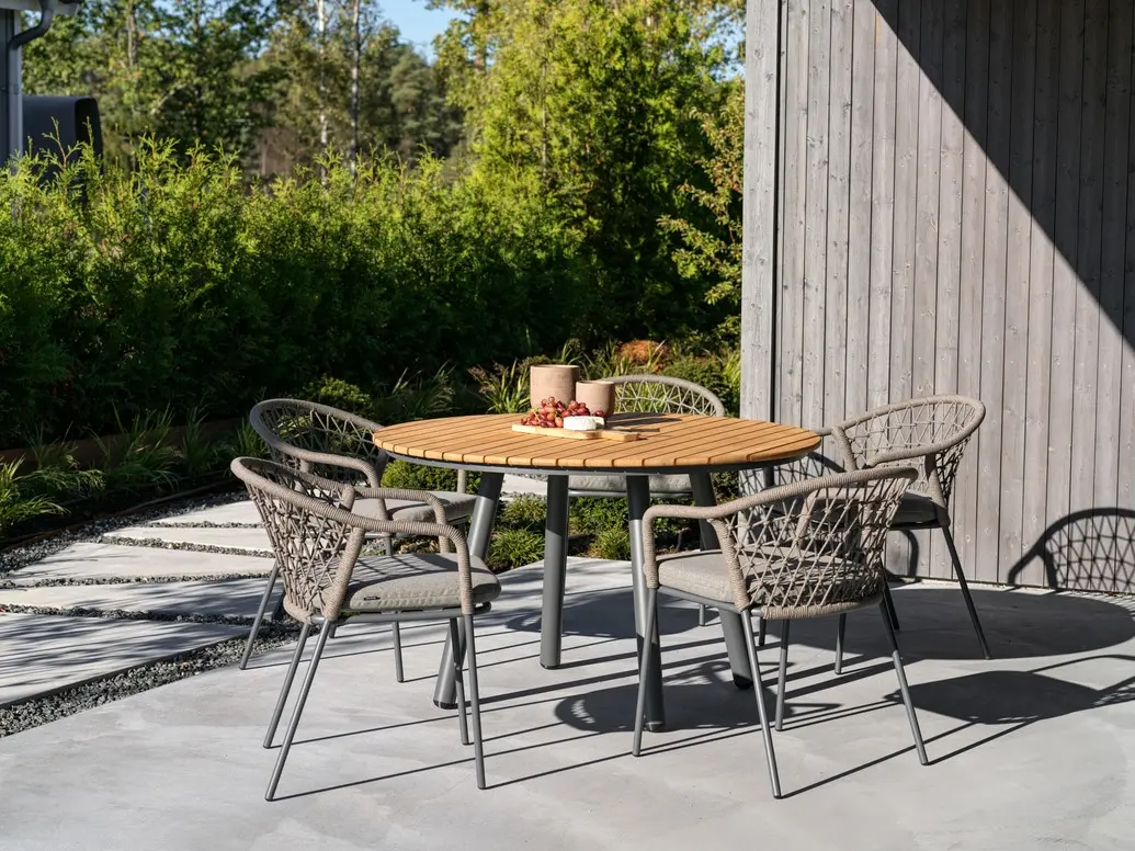 Stuhl Brady mit Armlehnen, Stahlgestell mit Seilgeflecht ...