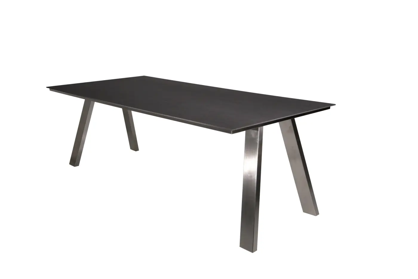 Gartentisch Monaco, Edelstahl A-Form, 210x100 cm, Keramik...