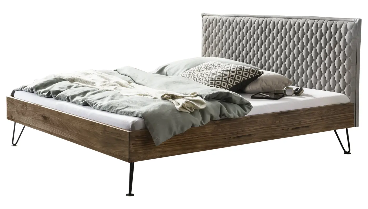 Hasena Massivholzbett SARA - 180x200 cm Fuss: 20 - Nussbaum, geölt