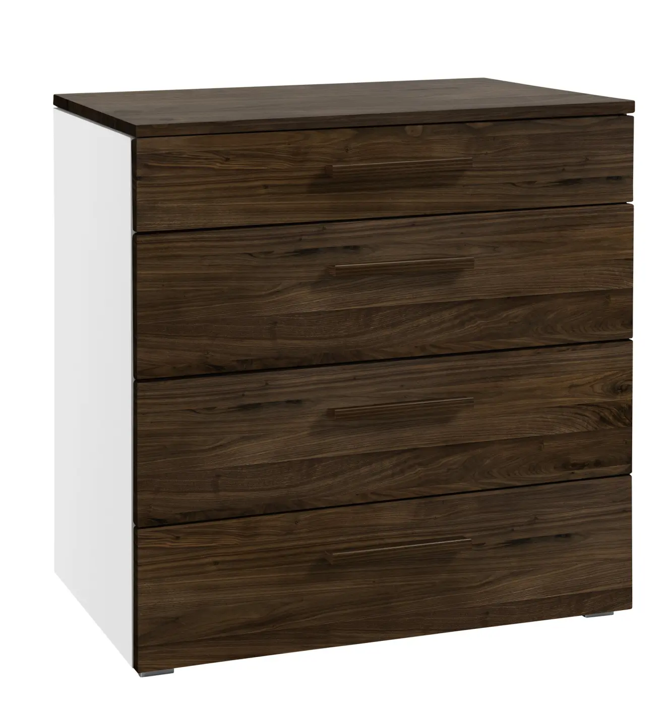 Hasena Kommode ATRINE - 90 cm -  Weiss / Nussbaum, geölt