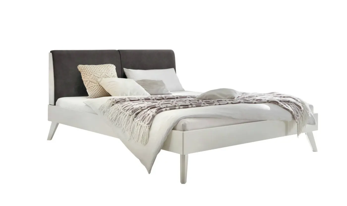 Hasena Massivholzbett SIMONE - 160x200 cm Fuss: 25 - Buche weiss deckend, lackiert
